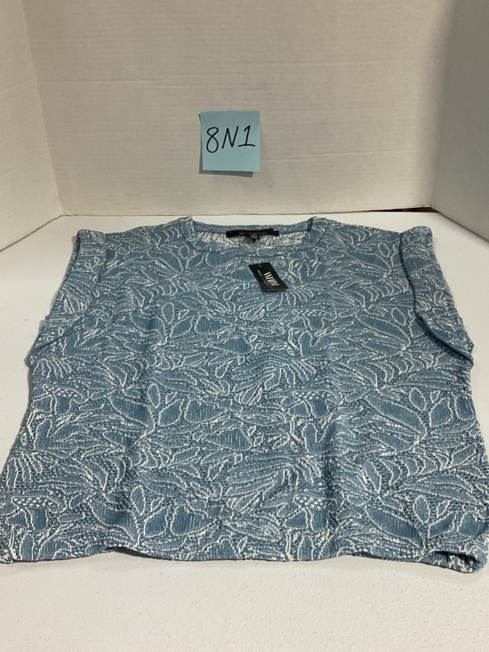 White House Black Market Floral Stitch Sleeveless Pullover